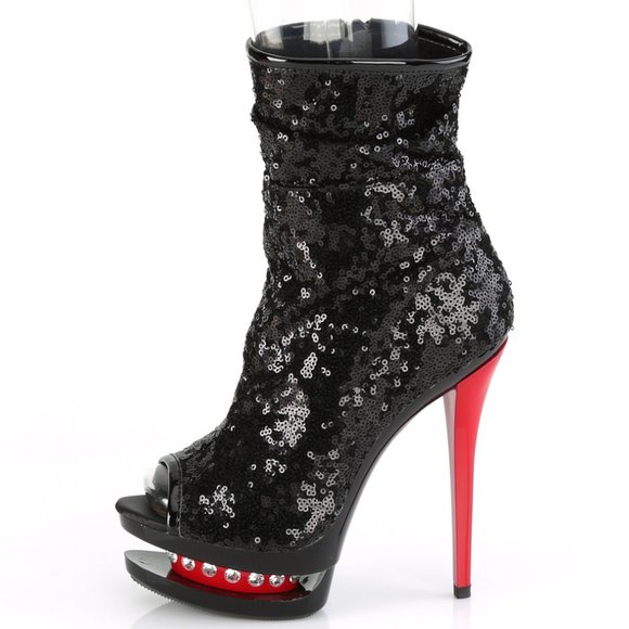 Rhinestone Platform Sequins High Heel Ankle Boots